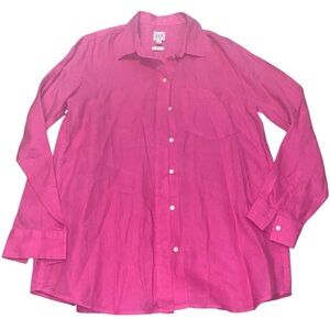 GAP 100% linen oversized button down shirt